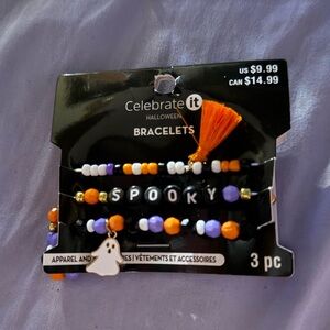3 piece spooky ghost Halloween bracelet Set